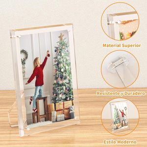 Cornice Magnetica Trasparente Infrangibile Resistente ai Raggi UV in Acrilico con Magneti al Neodimio N52, <span class=keywords><strong>Porta</strong></span> Foto da Scrivania per Casa e Ufficio - Product Image 3