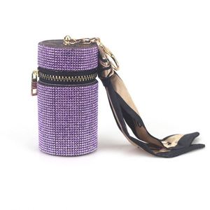 Vintage Travel Mini PU <b>Leather</b> Lipstick Box Gold Keychains Keeper Bag Lipstick Cases Holder <b>Keychain</b> - Product Image 4
