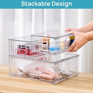 Best-selling 1 Wide 2 Narrow Drawer Storage Box Stackable Detachable Wardrobe Desk Kitchen Organizing Shelves - Product Image 4