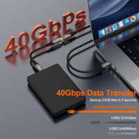 Cable de Datos USB4 Thunderbolt 4 A006-4 en Oferta, 240W 40G PVC Tipo-C Macho Hembra, Cable USB 8K para Monitor, Amplificador, Micrófono MP3