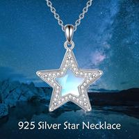 YFN Fine Jewelry S925 Sterling Silver 3A Zircon Moonstone Star Pendentif Collier