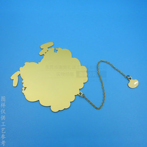 Marque-page en laiton à motif de dessin animé, 65 mm, pendentif chaîne doré mat, fournitures scolaires, cadeau créatif culturel - Product Image 2