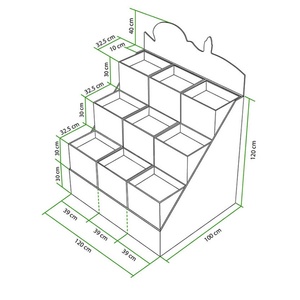 ชั้นวางสินค้าแบบพับได้ทำจากกระดาษแข็ง สำหรับหนังสือ ของเล่น ร้านค้าปลีก ซูเปอร์มาร์เก็ต พาเลทกระดาษตั้งพื้นขนาดใหญ่ ชั้นวาง POS - Product Image 5