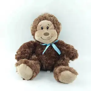 高品质可爱定制毛绒动物毛绒公仔玩具卷曲咖啡棕色猴子毛绒玩具