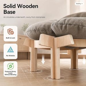 Lit pour chat en forme de pétale, canapé-lit rond en bois massif pour animaux de compagnie, confortable, pour toutes les saisons, avec rembourrage en fibre de polyester - Product Image 3