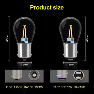 Lampadina <span class=keywords><strong>LED</strong></span> a Filamento per Auto <span class=keywords><strong>P21W</strong></span> BA15S 1156 <span class=keywords><strong>12V</strong></span> 24V Canbus, Luce di Retromarcia, Indicatore di Direzione, Freno per Camion, Lampada Auto P21/5W BA15D BAY15D <span class=keywords><strong>12V</strong></span> - Product Image 2
