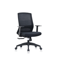 Chaise de bureau ergonomique en tissu maillé avec soutien lombaire, accoudoirs fixes, soutien ferme, confortable et durable