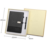 Coffret Cadeau Créatif Multifonctionnel A5 : Power Bank PU Imprimée, Clé USB et Chargeur Sans Fil pour Ordinateur Portable