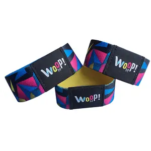 Advertising Gift Event High Woven Custom Fabric Bracelet Elastic For Wristband Custom Imprinted Elastic Wristbands Full Color