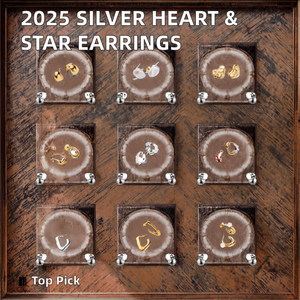 2025 nuevos <span class=keywords><strong>pendientes</strong></span> de oreja en forma de <span class=keywords><strong>corazón</strong></span> de plata 925 de alta calidad pluma media luna estrella perla gancho patrón de borla de moda para regalos - Product Image 2