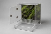 Terrarium en acrylique YAOYUE pour reptiles avec tiroir coulissant, boîte d'élevage verticale transparente pour gecko et lézard, 20x20x32cm