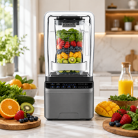 Mixeur Commercial 110V/220V 2200W, Hachoir à Glace et Smoothies à Grande Vitesse avec Moteur en Cuivre, 5+ Vitesses, pour Usage Domestique