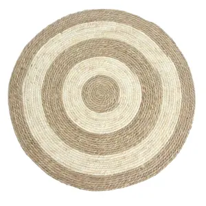 Factory direct sales of round mat seaweed weaving by hand seagrass mat floor mat carpet