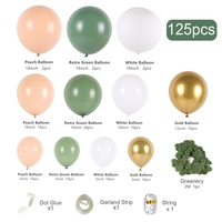 Kit d'arc en Latex pour décoration de fête, ballons rétro de bonne qualité vert Olive blanc et or, pièces
