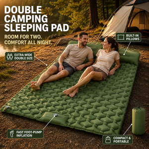 <span class=keywords><strong>Matelas</strong></span> gonflable double pour le camping en plein air, en nylon TPU, avec pompe intégrée, extra large, ultraléger, pliable, tapis de couchage, tapis de voiture - Product Image 1