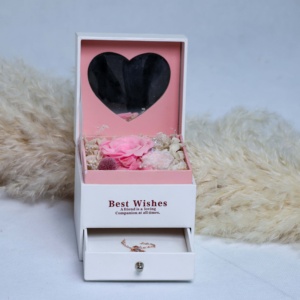 Ingrosso fiore conservato scatola di gioielli in acrilico in lingue 100 collana scatola di Rose per il regalo della festa della mamma - Product Image 6