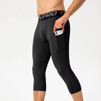 Leggings de sport personnalisés à séchage rapide et respirants pour hommes, grandes tailles, avec poches, pour la gym, le cyclisme et la course à pied, imprimés, vente en gros