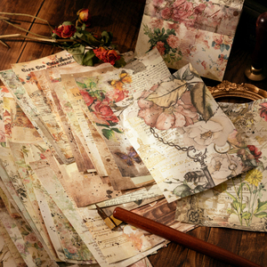 Grande Taille Vintage Matériel Papier Fleur Lettre Rétro Lumière Papier Déco <span class=keywords><strong>Scrapbooking</strong></span> Collage Fond Diy Journal Artisanat - Product Image 3
