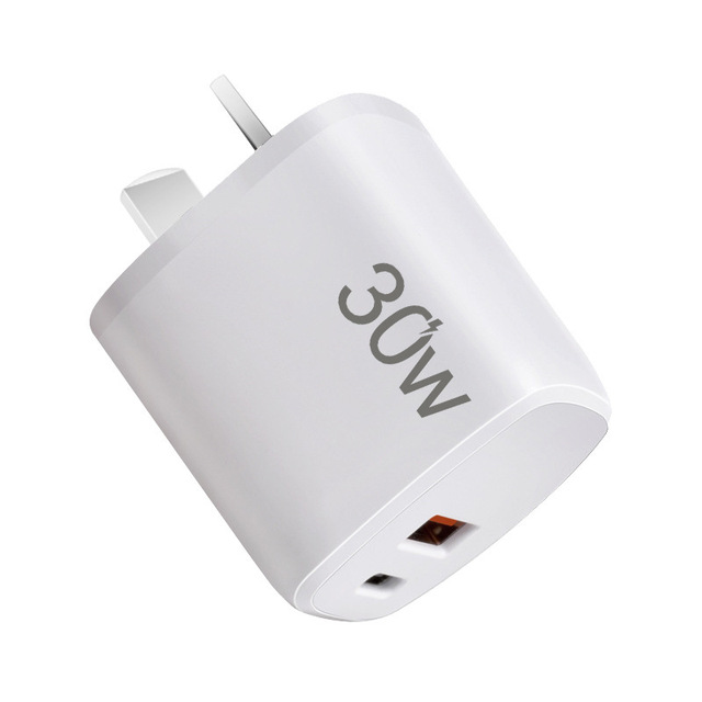 30W GaN PPS Fast Charger Adapter Mini USB-C PD QC Wall Charger with UK Plug for Mobile Phone & Earphones 25A Output Current