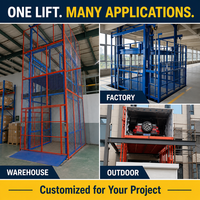 Plateforme élévatrice de marchandises à rail hydraulique pour entrepôt, usine, chargement de marchandises industrielles, mezzanine, plateforme sur mesure