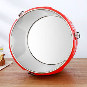 Récipient de nourriture isolé par baril de transport de nourriture froide chaude ronde de grande capacité d'acier inoxydable rouge de restauration commerciale - Product Image 4