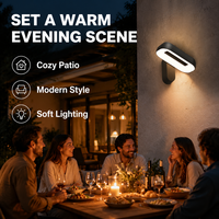 Applique murale LED de jardin 18W, design moderne extérieur, faible éblouissement, effet d'éclairage doux pour entrée de maison et extérieur de bâtiment