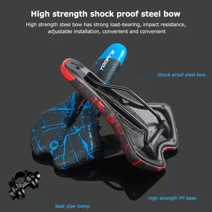 <span class=keywords><strong>Selle</strong></span> de vélo <span class=keywords><strong>VTT</strong></span> siège de vélo de route en cuir PU rempli de <span class=keywords><strong>gel</strong></span> coussin de vélo confortable antichoc <span class=keywords><strong>selle</strong></span> de vélo - Product Image 5