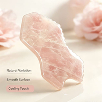 Outil de massage Gua Sha en quartz rose, planche de Gua Sha en quartz rose pour le modelage de la taille, yoga facial pour SPA, facile à transporter avec boîte cadeau et pochette