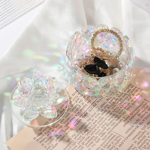 Lussuosa Scatola Espositiva in <span class=keywords><strong>Cristallo</strong></span> Trasparente a Forma di Fiore di Loto, Contenitore in <span class=keywords><strong>Cristallo</strong></span> per Gioielli e Caramelle, Decorazione da <span class=keywords><strong>Tavolo</strong></span> - Product Image 6