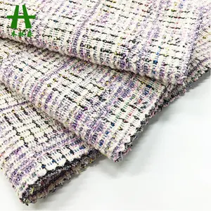 Mulinsen Textiel Fancy Gebreide Polyester Katoen Stretch Jacquard Stof Leveranciers