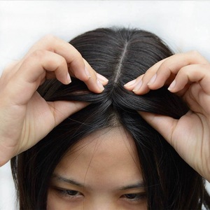 薄毛用ハンドタイドモノベースヘアピース ウィッグレット クリップイン モノフィラメント人毛 - Product Image 6