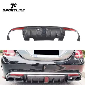 คาร์บอนไฟเบอร์ W205 C63ดิฟฟิวเซอร์ด้านหลังสำหรับ Mercedes Benz C63 Sport Bumper B Style 15-17