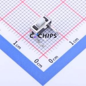YTS-B004-2C Tactile Switch Through hole Component (THT) Switch Single Pole Single Throw Rectangle Button 2.5N Right Angle Insert - Product Image 1