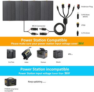 แผงโซลาร์เซลล์แบบพับได้ ALECTER 400W โมโนคริสตัลไลน์ซิลิคอน 4 แผ่น ประสิทธิภาพสูง 23.4% พกพาสะดวก สำหรับใช้งานกลางแจ้ง รถบ้าน และระบบออฟกริด - Product Image 6