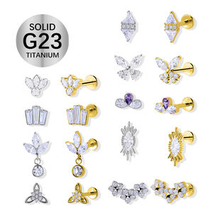 Piercing al Labbro Piercing de labios Lujo Zircon G23 Titanio Labio Stud Joyería - Product Image 2