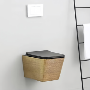 Articles sanitaires en or électrolytique de luxe <span class=keywords><strong>Wc</strong></span> <span class=keywords><strong>suspendu</strong></span> au mur en céramique cuvette de toilette salle de bain toilette suspendue au mur - Product Image 4