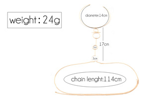 Chaîne de <span class=keywords><strong>cou</strong></span> ronde pour femmes, nouvelle tendance, exagéré, cercle, Sexy, chaîne de poitrine basse pour dames - Product Image 6