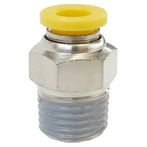 PC 4-01 Straight One Touch Male Copper Pneumatic Quick Connect Tube Fittings Applied In Pneumatic Tubing System