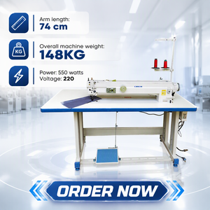 Machine à coudre à bras long RN-1583D 74 cm en forme de Z, machine spéciale robuste pour la couture de tentes - Product Image 1