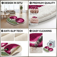 Tapis faits à la machine Cherry, personnalisables avec image et taille, résistants aux taches, rembourrés pour salon, service d'expédition vers entrepôt FBA