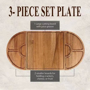 Juego <span class=keywords><strong>de</strong></span> Tablas <span class=keywords><strong>de</strong></span> Cortar Desmontables <span class=keywords><strong>de</strong></span> Madera <span class=keywords><strong>de</strong></span> Acacia, Tabla <span class=keywords><strong>de</strong></span> Quesos Multifuncional para Frutas y <span class=keywords><strong>Pan</strong></span>, Ecológica y <span class=keywords><strong>de</strong></span> Lujo para el Hogar - Product Image 5