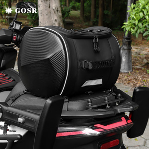 Tas berkendara uniseks 30L Suede multifungsi bercahaya keren gaya baru untuk sepeda motor bingkai depan belakang balok bengkok - Product Image 3