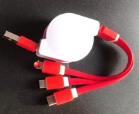 Cargador de Teléfono Móvil 3 en 1 con Cable Retráctil USB Tipo-C, Personalizable con Logotipo, Venta Caliente