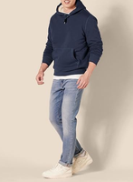 Pull-over pour homme avec doublure en sherpa, design personnalisable, confortable, version sport régulière, avec poche, pour l'hiver et l'automne