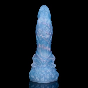 Fantasy Tentacle Luminous Blue Soft Silicone G-spot Anal <b>Dildo</b> with Strong Suction Cup Adult Sex Toys for Women Men Gay Couples - Product Image 3