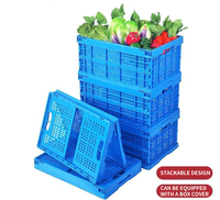 Caisses en plastique pliables, boîte pliable pour fruits et légumes, pour supermarché, camping, boîte de manutention pliable