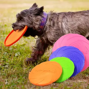 Çiğneme dayanıklı el ilanı kauçuk eğitim uçan disk pet diş temizleme köpek fetch oyuncak - Product Image 1
