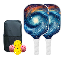 Ensemble de raquettes de pickleball en fibre de carbone T700 avec surface sablée, kit complet professionnel pour les sports en intérieur et en extérieur