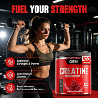 Gummies de créatine monohydrate à marque privée OEM ODM véganes pour l'entraînement, la force musculaire et l'énergie, saveur personnalisée, 120 unités, fabricant