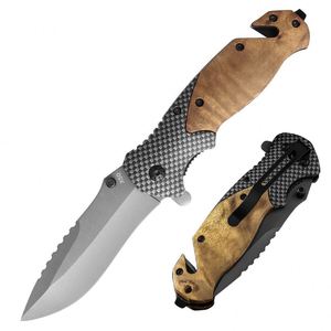 Cuchillo X50 de Alta Calidad con Mango de Madera, Cuchillo Plegable Táctico de Supervivencia para Exteriores, Cuchillo de Bolsillo Personalizado para Camping - Product Image 1